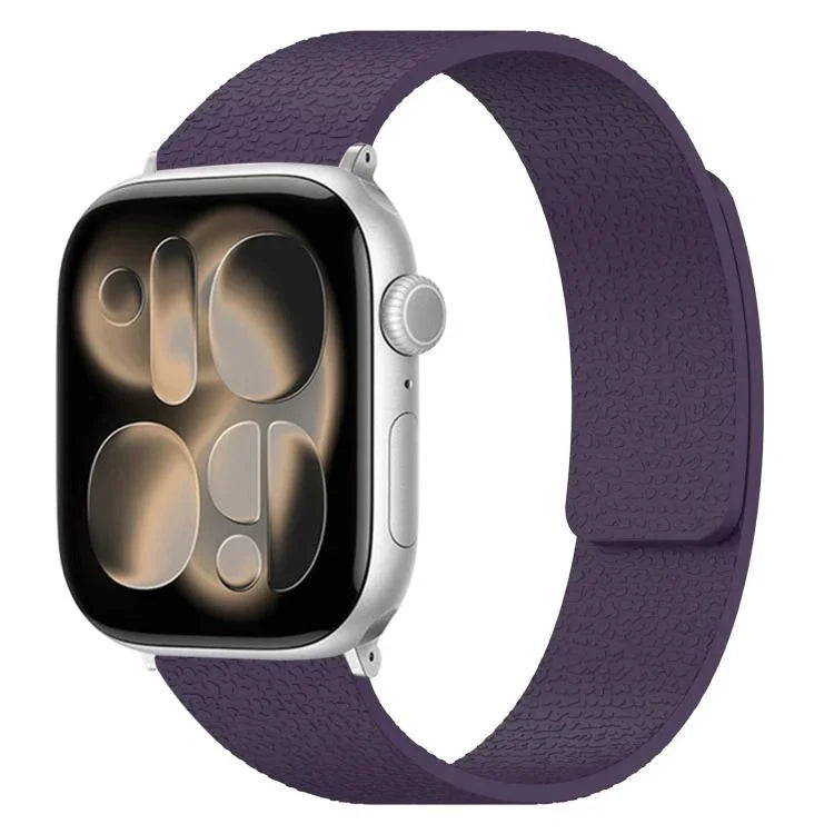 Litchi Texture Magnetic Silicone Watch Band, For Apple Watch 46mm / 49mm / 45mm / 44mm, For Apple Watch 42mm / 41mm / 40mm / 38mm