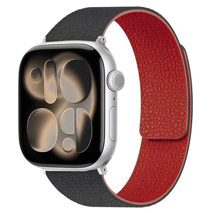 Litchi Texture Magnetic Silicone Watch Band, For Apple Watch 46mm / 49mm / 45mm / 44mm, For Apple Watch 42mm / 41mm / 40mm / 38mm