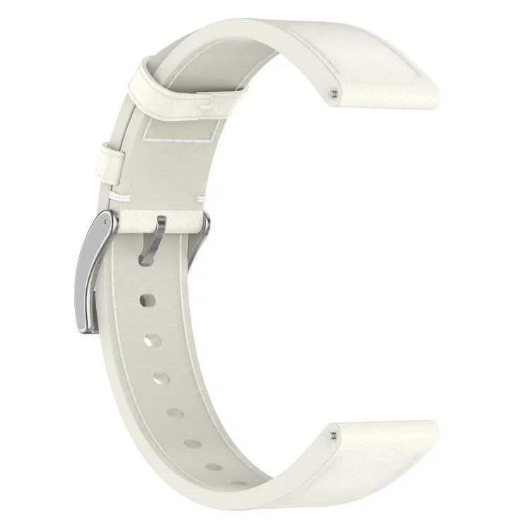 Press Button 22mm Leather Watch Band, For Samsung Galaxy Watch3 45mm