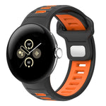 Two Color Reverse Buckle Silicone Watch Band, For Google Pixel Watch 4 / Watch 3 45mm