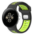 Two Color Reverse Buckle Silicone Watch Band, For Google Pixel Watch 4 / Watch 3 45mm