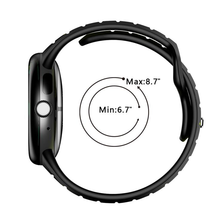 Two Color Reverse Buckle Silicone Watch Band, For Google Pixel Watch 4 / Watch 3 45mm