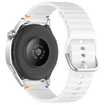 Wavy Grain Stitched 20mm Silicone Watch Band, For Samsung Galaxy Watch 7 40 / 44mm
