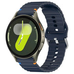 Wavy Grain Stitched 20mm Silicone Watch Band, For Samsung Galaxy Watch 7 40 / 44mm