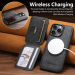 Suteni M3 Card Bag MagSafe Cowhide Texture Leather Phone Case, For iPhone 13 Pro Max, For iPhone 13 Pro, For iPhone 13, For iPhone 12, For iPhone 12 Pro Max, For iPhone 12 Pro