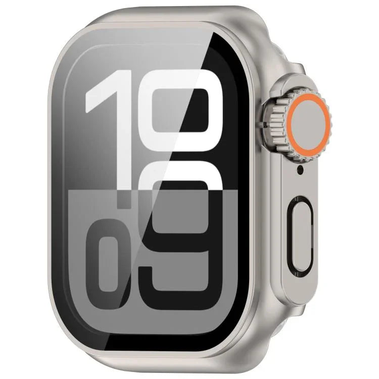 Change to Ultra 49mm Tempered Film Integrated PC Button Watch Case, For Apple Watch Series 6 / 5 / 4 & SE 44mm, For Apple Watch Series 6 / 5 / 4 & SE 40mm, For Apple Watch Series 11 / 10 46mm, For Apple Watch Series 11 / 10 42mm                        ...