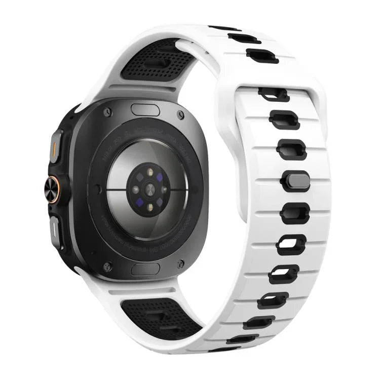 Horizontal Stripes Reverse Buckle Silicone Watch Band, For Samsung Galaxy Watch Ultra 47mm / Ultra 2025