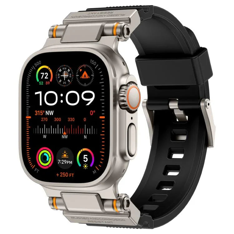 Kalebol Outdoor Explorer Metal Connector TPU Watch Band, For Apple Watch 46mm / 49mm / 45mm / 44mm