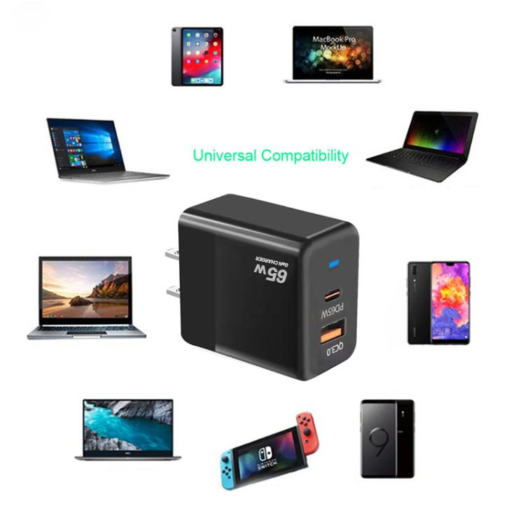 PD41 GaN PD 45W + USB Charger with USB-C to USB-C / 8 Pin Data Cable for iPhone, EU Plug, EU Plug