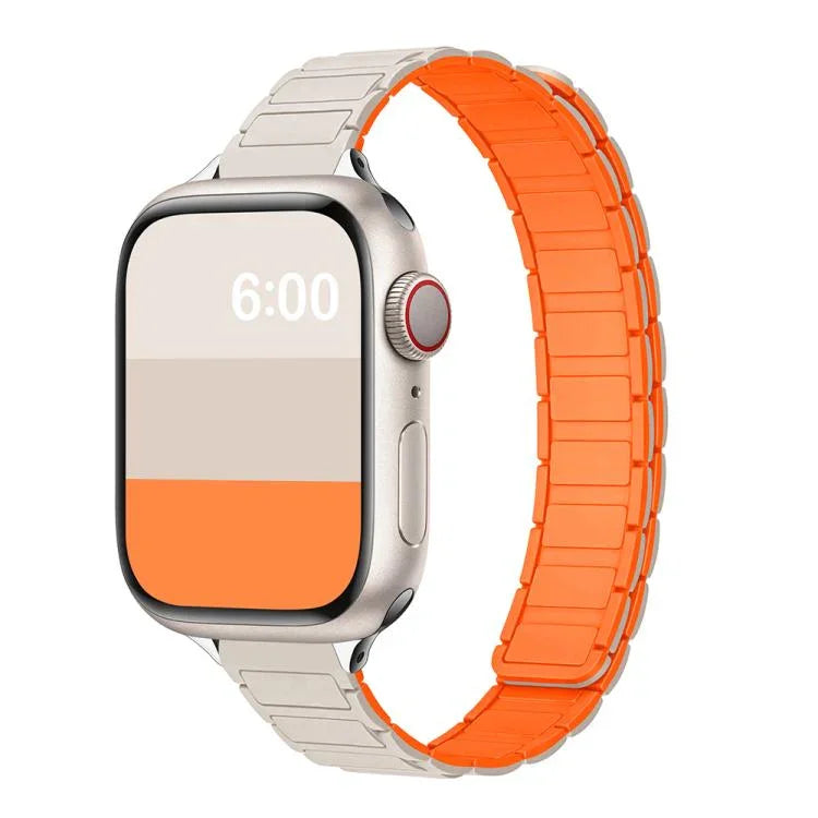 Tri-beads I-shaped Slim Magnetic Silicone Watch Band, For Apple Watch 46mm / 49mm / 45mm / 44mm, For Apple Watch 42mm / 41mm / 40mm / 38mm