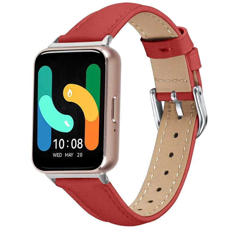 Slim Genuine Leather Watch Band, For Samsung Galaxy Fit3