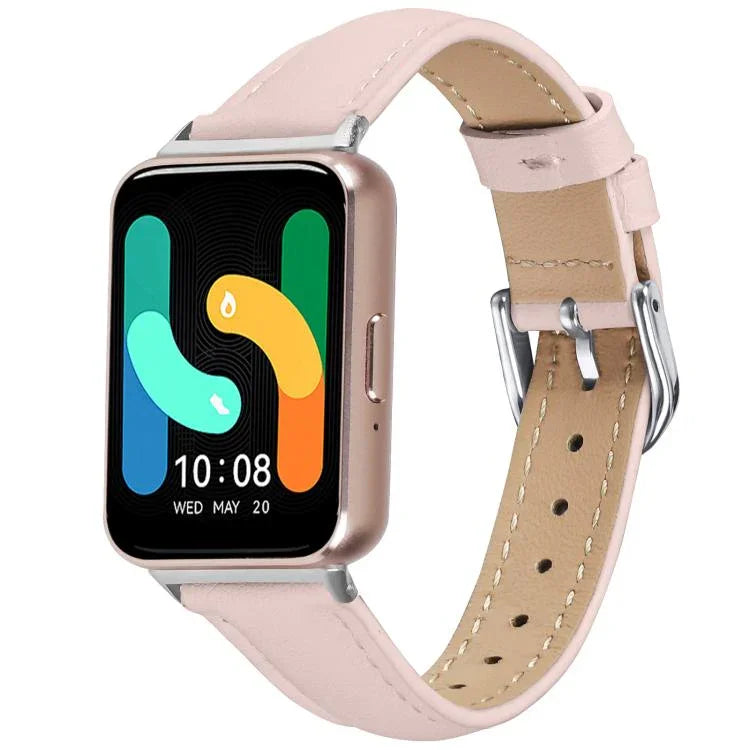 Slim Genuine Leather Watch Band, For Samsung Galaxy Fit3
