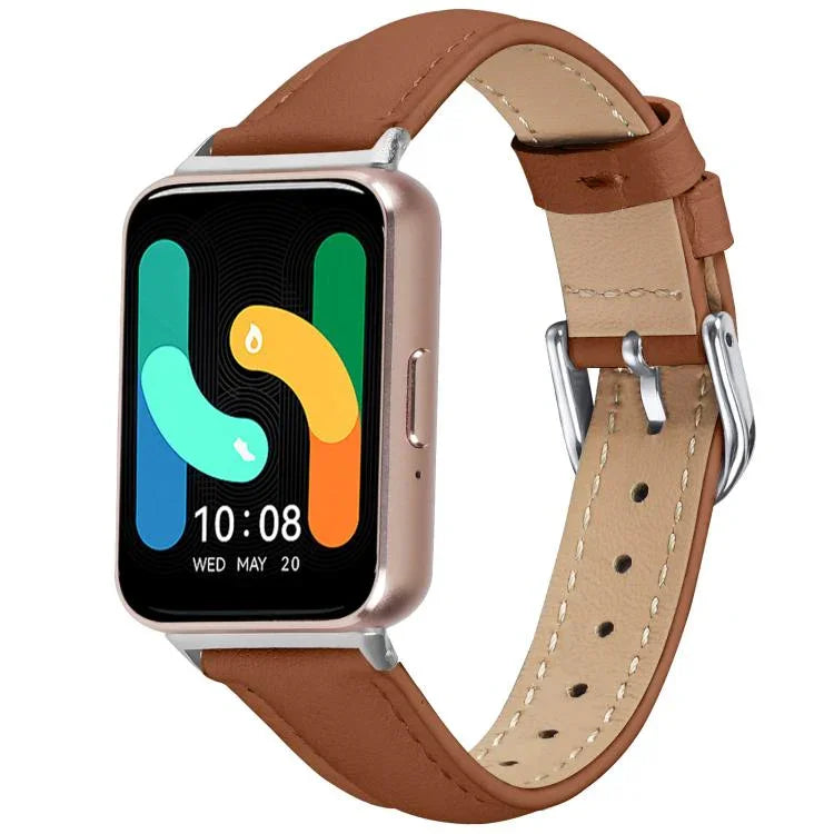 Slim Genuine Leather Watch Band, For Samsung Galaxy Fit3