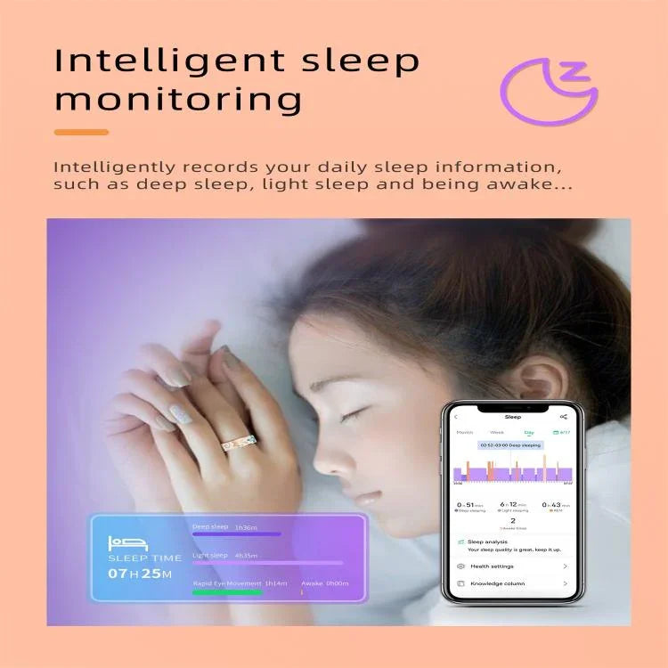 R18 SIZE 12 Smart Ring, Support Heart Rate / Blood Oxygen / Sleep / Care For Faimilies