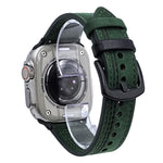 7-Line Tri-Star Buckle Pull Up Leather Watch Band, For Apple Watch 46mm / 49mm / 45mm / 44mm, For Apple Watch 42mm / 41mm / 40mm / 38mm