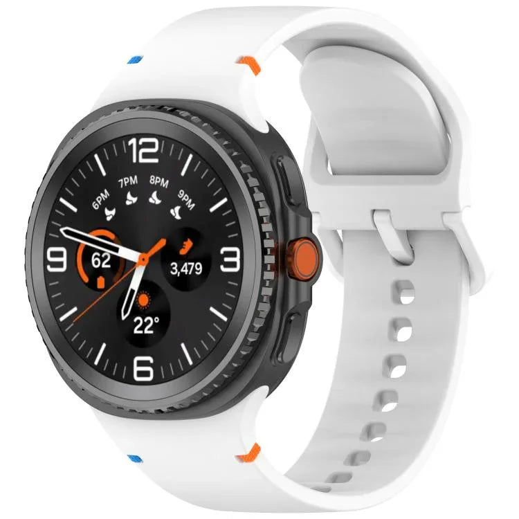 For Samsung Galaxy Watch8 / Watch8 Classic Stitched Solid Color Silicone Watch Band, S, M