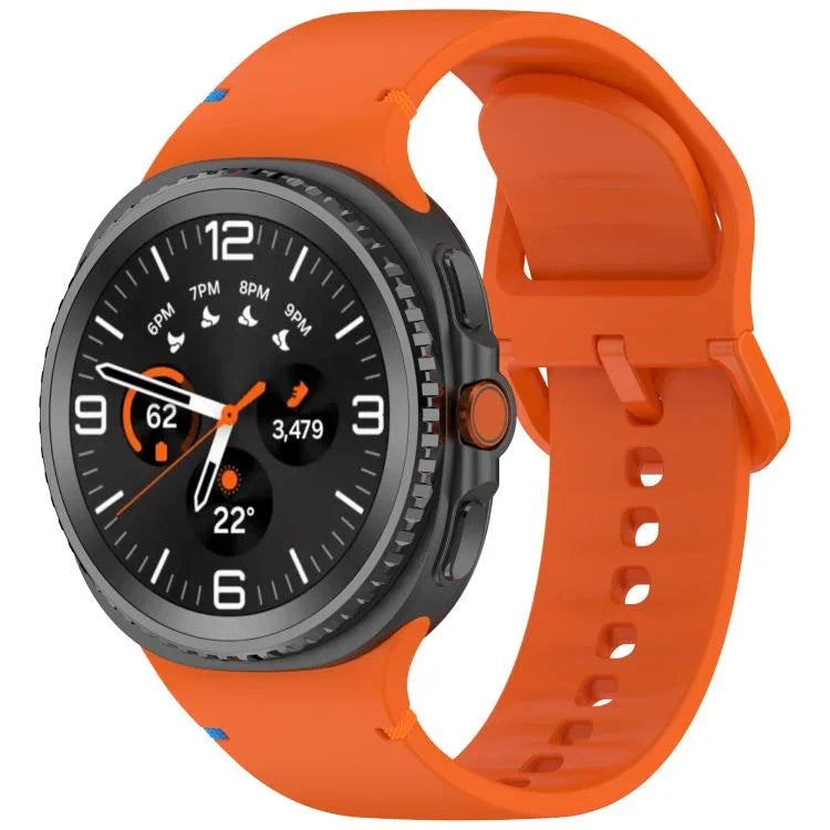 For Samsung Galaxy Watch8 / Watch8 Classic Stitched Solid Color Silicone Watch Band, S, M