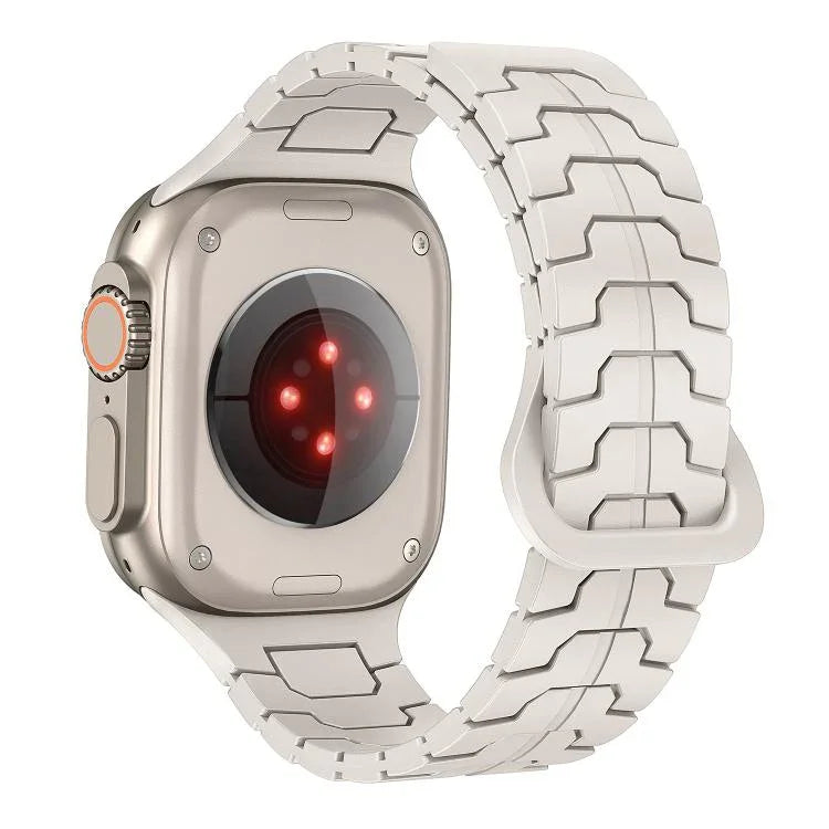 Steel Dragon Scale Magnetic Silicone Watch Band, For Apple Watch 46mm / 49mm / 45mm / 44mm
