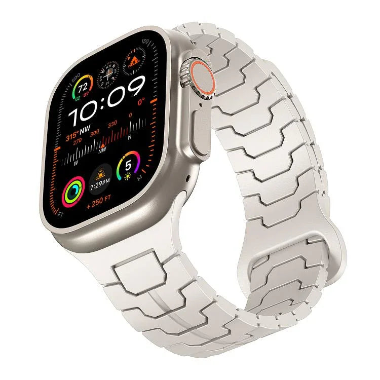 Steel Dragon Scale Magnetic Silicone Watch Band, For Apple Watch 46mm / 49mm / 45mm / 44mm