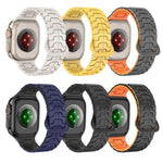 Steel Dragon Scale Magnetic Silicone Watch Band, For Apple Watch 46mm / 49mm / 45mm / 44mm