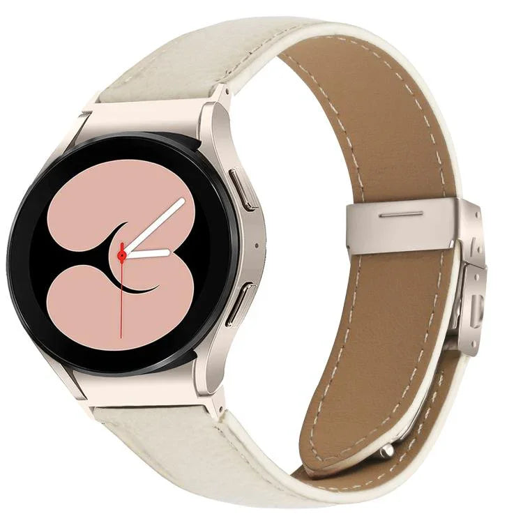 Lychee Texture Starlight Turtle Back Buckle Leather Watch Band, For Samsung Galaxy Watch 7 40 / 44mm