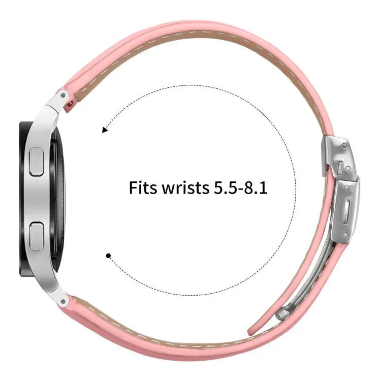 Quick Release Lychee Texture Silver Turtle Back Buckle Leather Watch Band, For Samsung Galaxy Watch 7 40 / 44mm