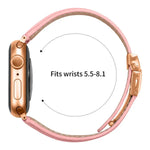 Lychee Texture Rose Gold Turtle Back Buckle Leather Watch Band, For Apple Watch 46mm / 49mm / 45mm / 44mm, For Apple Watch 42mm / 41mm / 40mm / 38mm