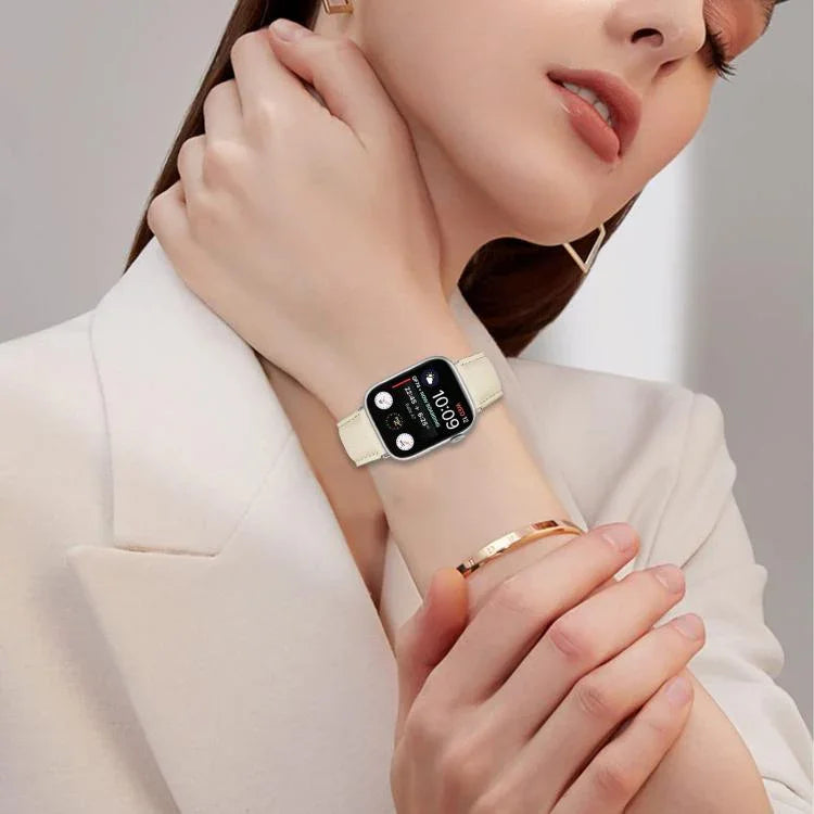 Lychee Texture Silver Turtle Back Buckle Leather Watch Band, For Apple Watch 46mm / 49mm / 45mm / 44mm, For Apple Watch 42mm / 41mm / 40mm / 38mm