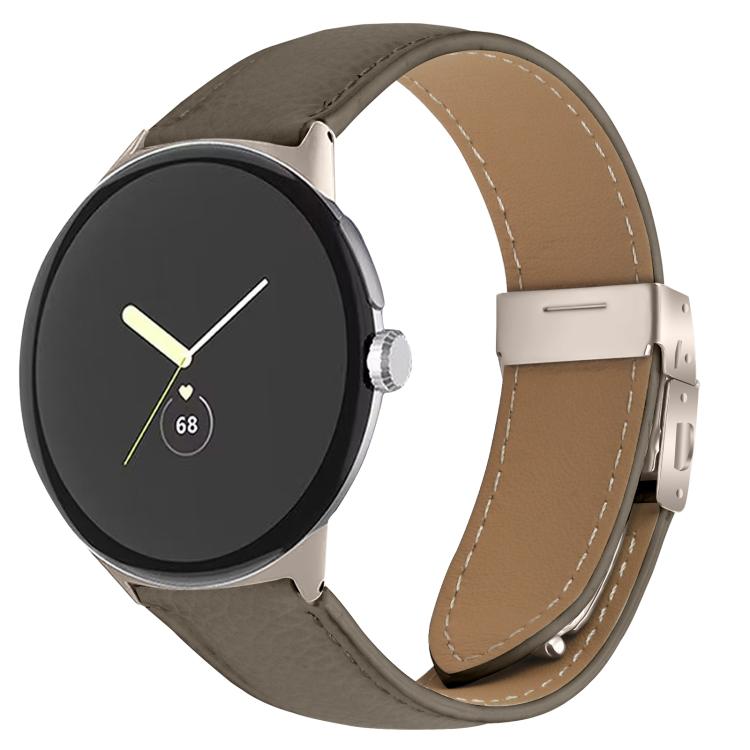 Lychee Texture Starlight Turtle Back Buckle Leather Watch Band, For Google Pixel Watch 4 / 3 / 2 / 1 41mm