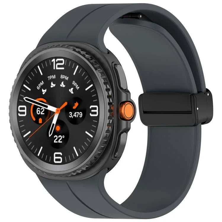 Folding Magnetic Buckle Silicone Watch Band, For Samsung Galaxy Watch8 / Watch8 Classic