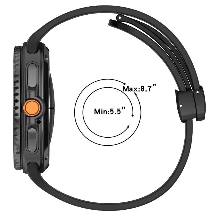 Folding Magnetic Buckle Silicone Watch Band, For Samsung Galaxy Watch8 / Watch8 Classic