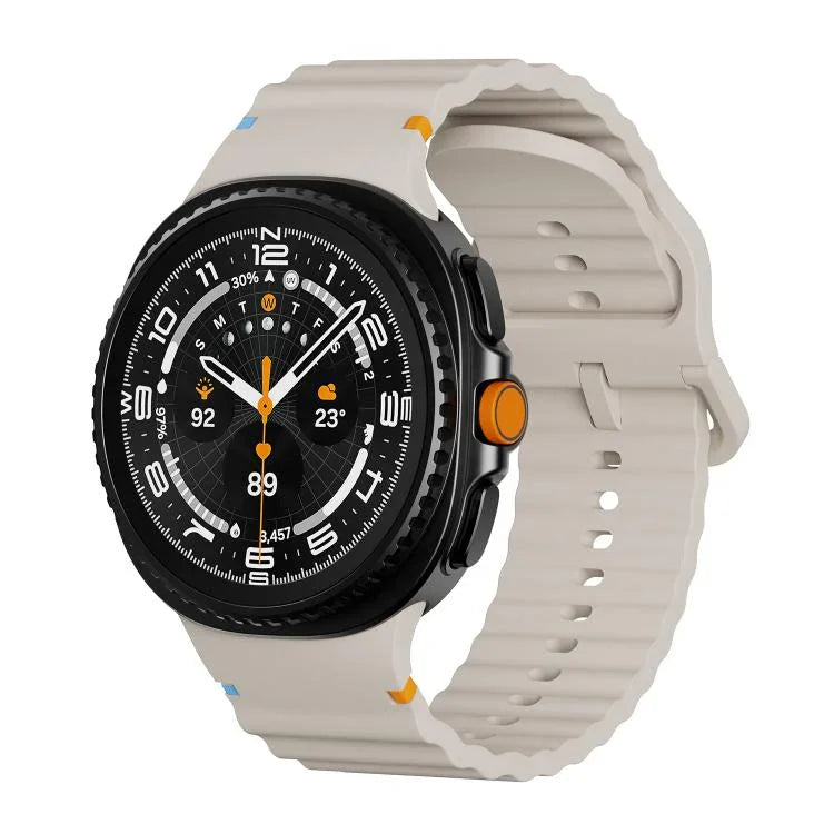 Wavy Grain Stitched Color Buckle Silicone Watch Band, For Samsung Galaxy Watch8 / Watch8 Classic