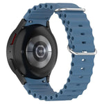 Marine Silver Buckle Silicone Watch Band, For Samsung Galaxy Watch 7 40 / 44mm