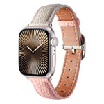 Square Buckle Litchi Texture Genuine Leather Watch Band, For Apple Watch 46mm / 49mm / 45mm / 44mm, For Apple Watch 42mm / 41mm / 40mm / 38mm