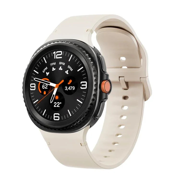 For Samsung Galaxy Watch8 / Watch8 Classic Solid Color Stitched Silicone Watch Band, S, M