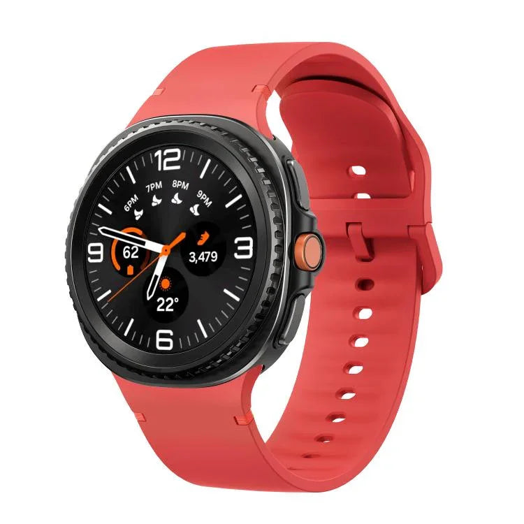For Samsung Galaxy Watch8 / Watch8 Classic Solid Color Stitched Silicone Watch Band, S, M