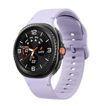 For Samsung Galaxy Watch8 / Watch8 Classic Solid Color Stitched Silicone Watch Band, S, M