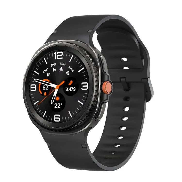 For Samsung Galaxy Watch8 / Watch8 Classic Solid Color Stitched Silicone Watch Band, S, M