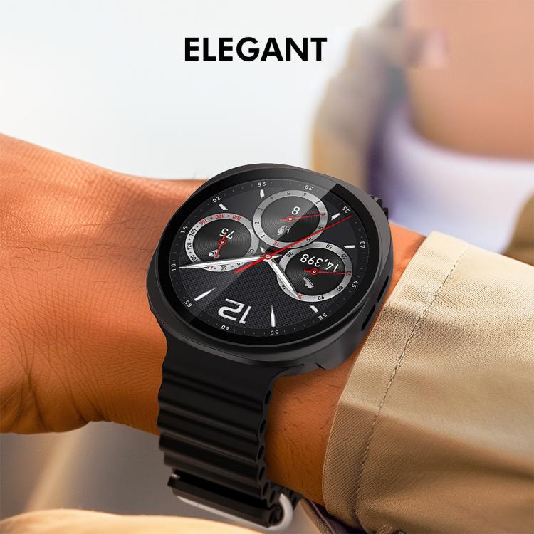ENKAY Hat-Prince Full Coverage Tempered Glass Film Integrated PC Watch Case, For Samsung Galaxy Watch8 44mm, For Samsung Galaxy Watch8 40mm