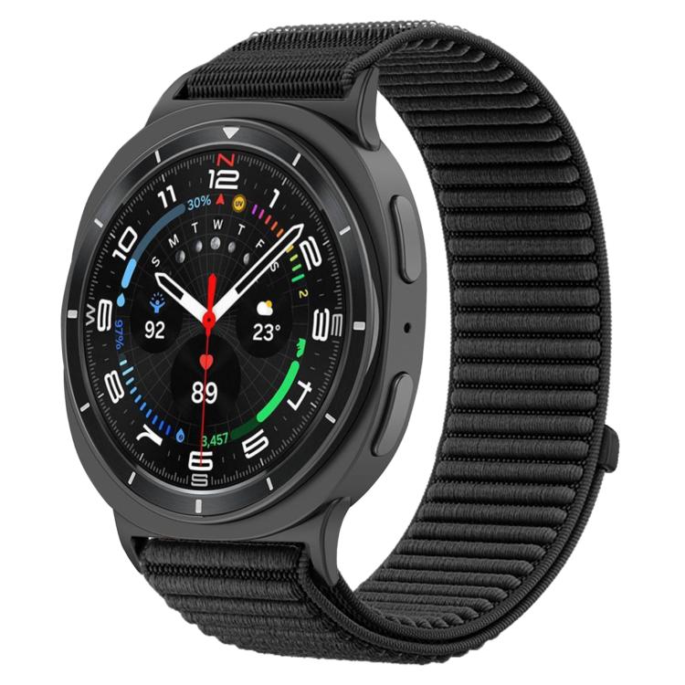 Woven Nylon Hook And Loop Fastener Metal Interface Watch Band, For Samsung Galaxy Watch8 / Watch8 Classic