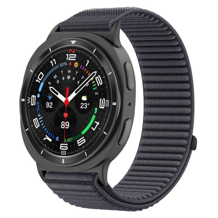 Woven Nylon Hook And Loop Fastener Metal Interface Watch Band, For Samsung Galaxy Watch8 / Watch8 Classic