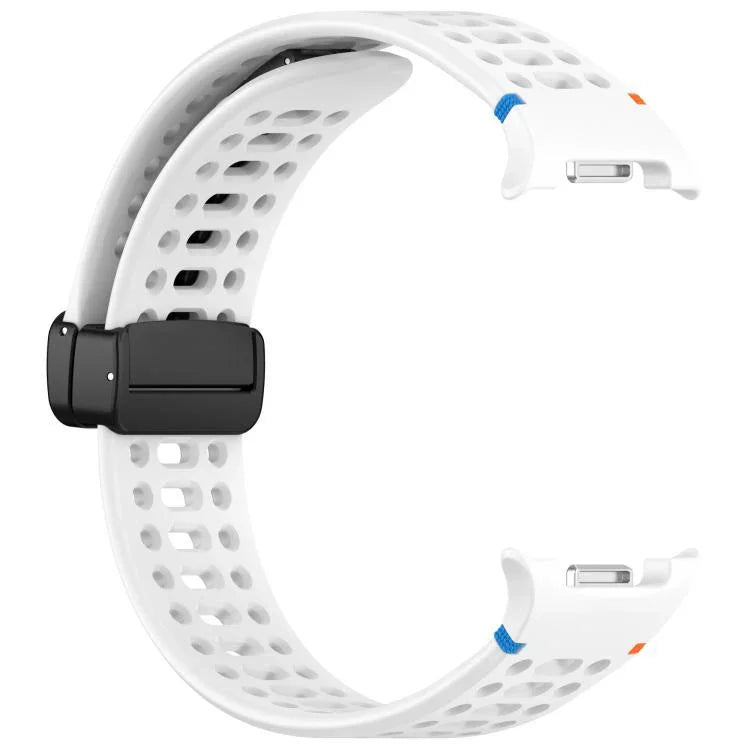 Magnetic Black Buckle Breathable Stitched Silicone Watch Band, For Samsung Galaxy Watch8 / Watch8 Classic