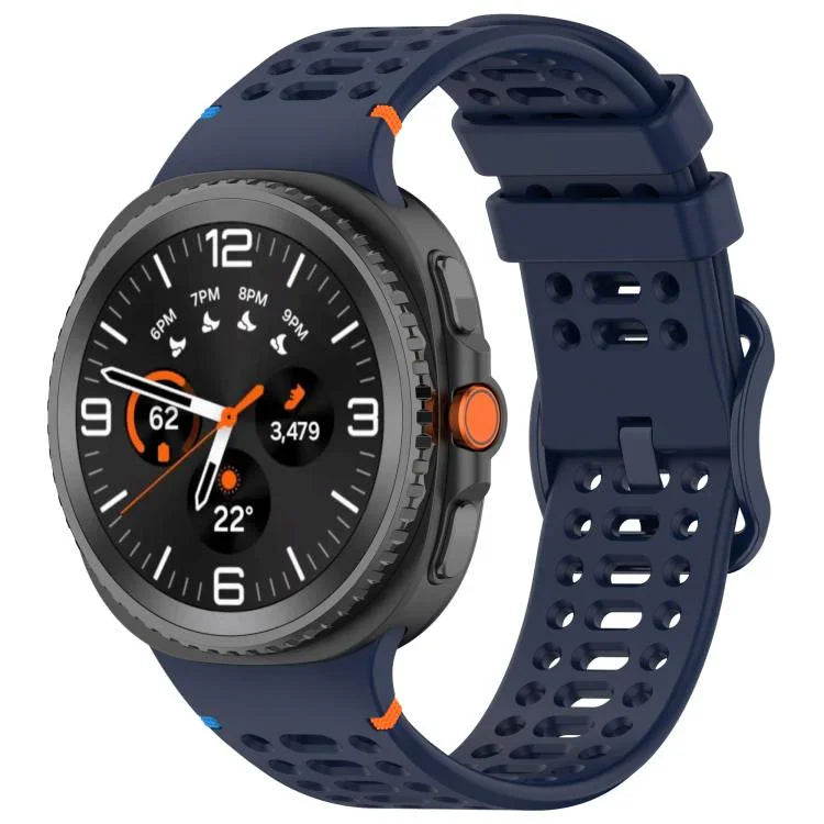 Eight-shaped Buckle Breathable Stitched Silicone Watch Band, For Samsung Galaxy Watch8 / Watch8 Classic
