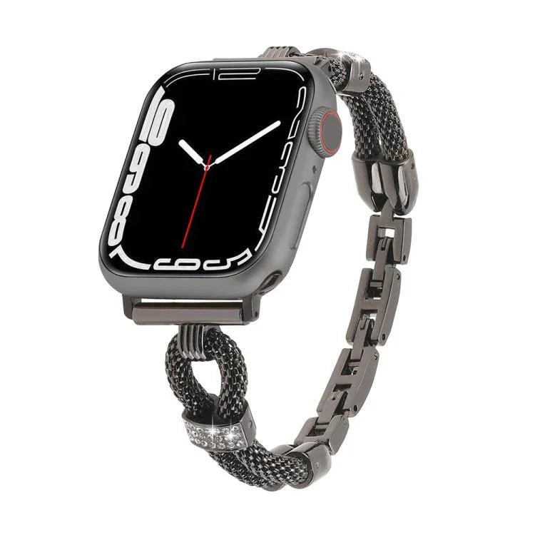 Copper Chain Diamonds Metal Watch Band, For Apple Watch 46mm / 49mm / 45mm / 44mm, For Apple Watch 42mm / 41mm / 40mm / 38mm