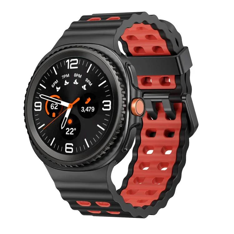 Ocean Style Quick Release Buckle Two Color Silicone Watch Band, For Samsung Galaxy Watch8 / Watch8 Classic