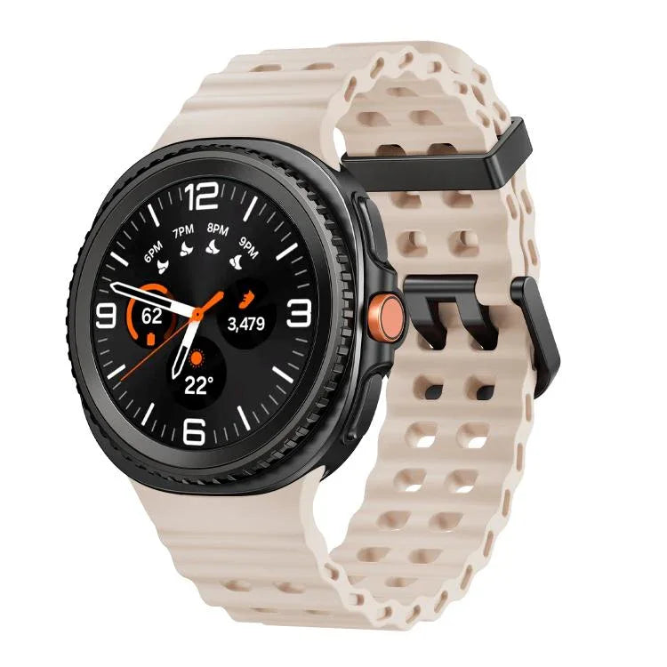 Ocean Style Quick Release Buckle Solid Color Silicone Watch Band, For Samsung Galaxy Watch8 / Watch8 Classic