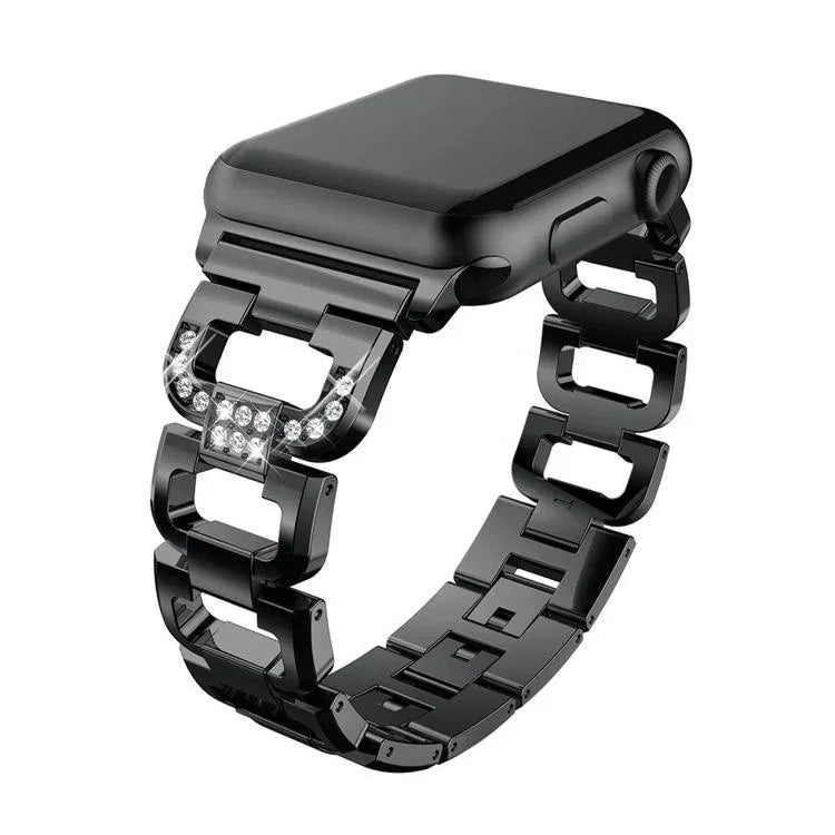 Square Diamond Zinc Alloy Watch Band, For Apple Watch 46mm / 49mm / 45mm / 44mm, For Apple Watch 42mm / 41mm / 40mm / 38mm