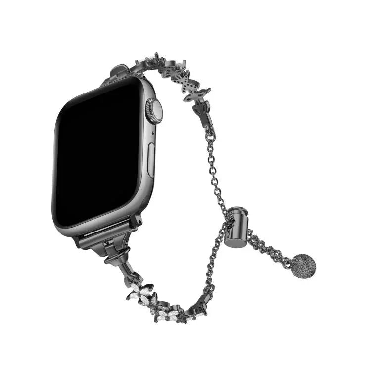 Four Leaf Clover Diamond Zinc Alloy Watch Band, For Apple Watch 46mm / 49mm / 45mm / 44mm, For Apple Watch 42mm / 41mm / 40mm / 38mm