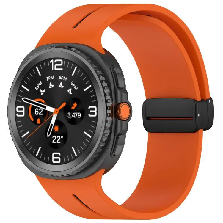 Fold Magnetic Buckle Silicone Watch Band, For Samsung Galaxy Watch8 / Watch8 Classic