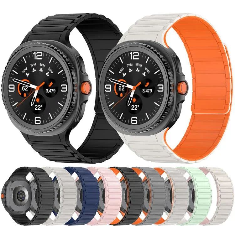 Tri-beads Magnetic Silicone Watch Band, For Samsung Galaxy Watch8 / Watch8 Classic